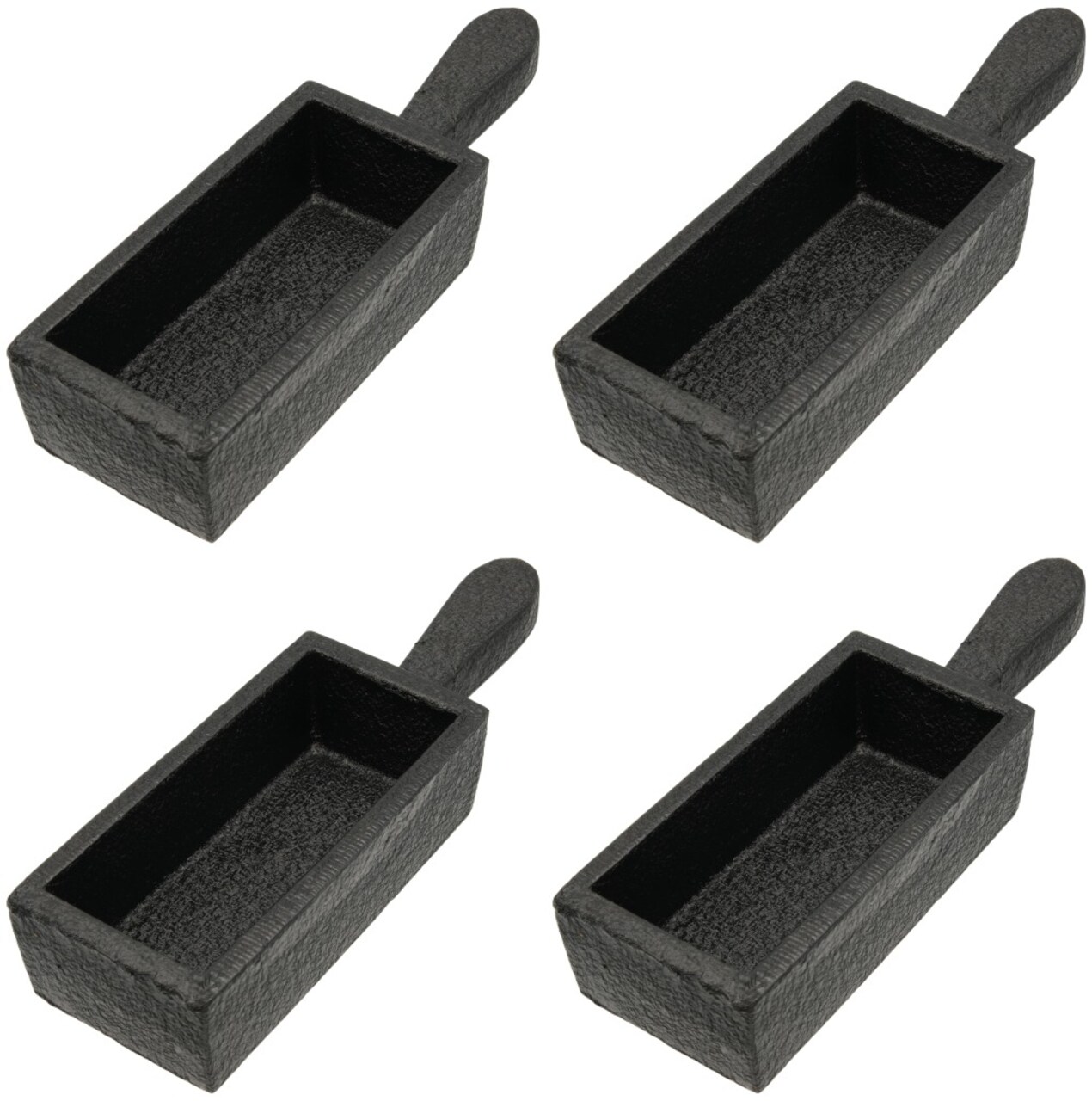 4 100 oz Cast Iron Bar Ingot Molds W/ Handle Melting Gold Silver Copper Scrap